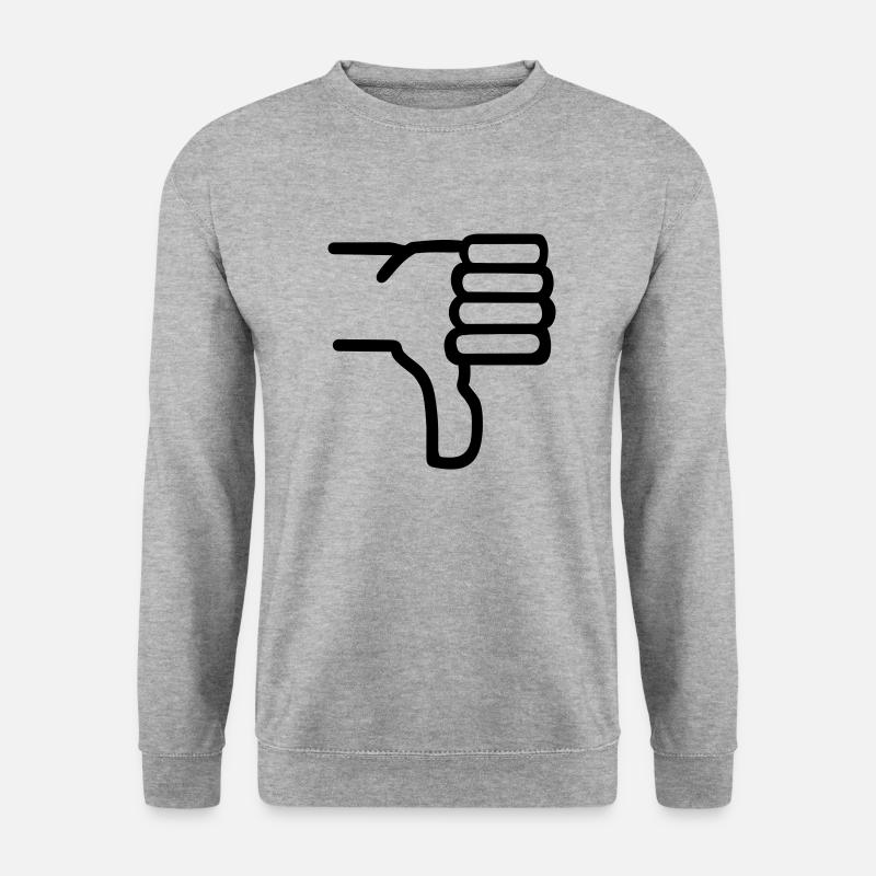 Daumen runter - Unisex Pullover - Weißgrau meliert