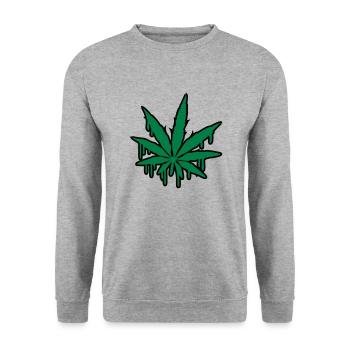 Weed Graffiti - Sweat-shirt Unisexe - gris chiné - Devant - Alina (178cm) & Michal (187cm)