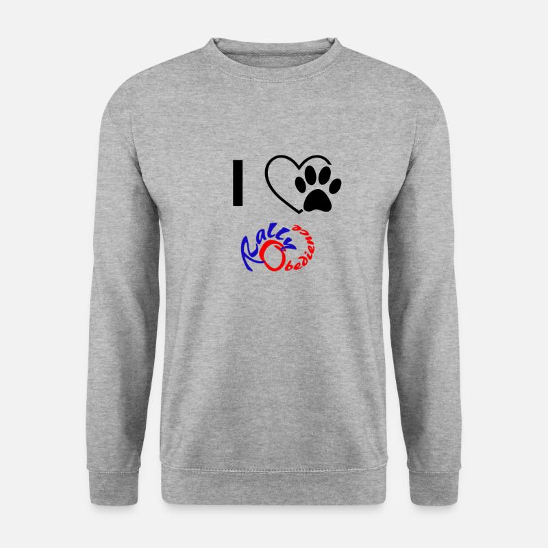 Ich liebe Rallye Obedience - Unisex Pullover - Weißgrau meliert