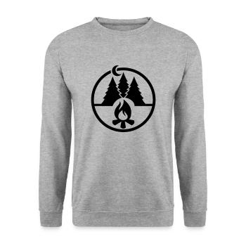 Camping - Unisex Pullover - Weißgrau meliert - Vorne - Alina (178cm) & Michal (187cm)