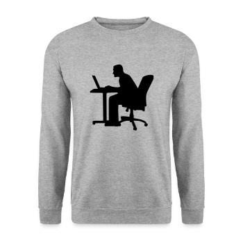 Computer - Unisex Pullover - Weißgrau meliert - Vorne - Alina (178cm) & Michal (187cm)
