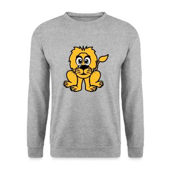 lion animals drawing - Unisex Sweatshirt - salt & pepper - Front - Alina (178cm) & Michal (187cm)