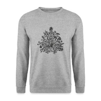 Edible wild herbs, green, vegan, cook, chef, food - Unisex Sweatshirt - salt & pepper - Front - Alina (178cm) & Michal (187cm)