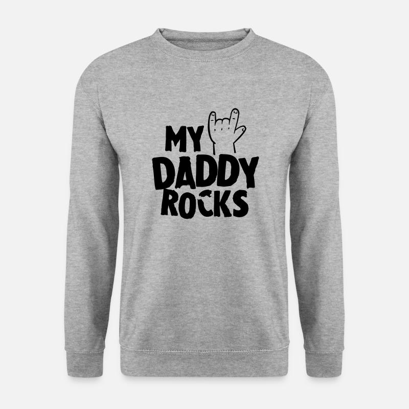 My daddy rocks - Unisex Pullover - Weißgrau meliert