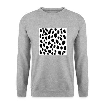 Dalmatiner - Unisex Pullover - Weißgrau meliert - Vorne - Alina (178cm) & Michal (187cm)