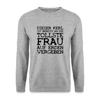 tollste frau auf erden - Unisex Pullover - Weißgrau meliert - Vorne - Alina (178cm) & Michal (187cm)