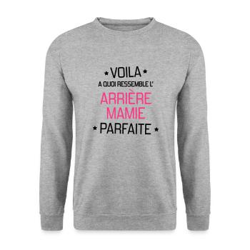 Arrière Mamie Mamy Grand Mère Grand-Mère - Unisex Sweatshirt - salt & pepper - Front - Alina (178cm) & Michal (187cm)