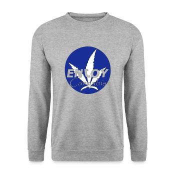PROFITEZ DU CANNABIS - Sweat-shirt Unisexe - gris chiné - Devant - Alina (178cm) & Michal (187cm)