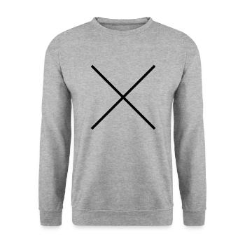 Cross - Unisex Sweatshirt - salt & pepper - Front - Alina (178cm) & Michal (187cm)