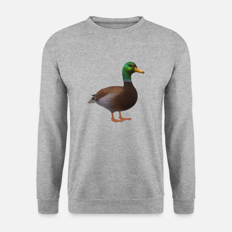 3D Ente - Unisex Pullover - Weißgrau meliert