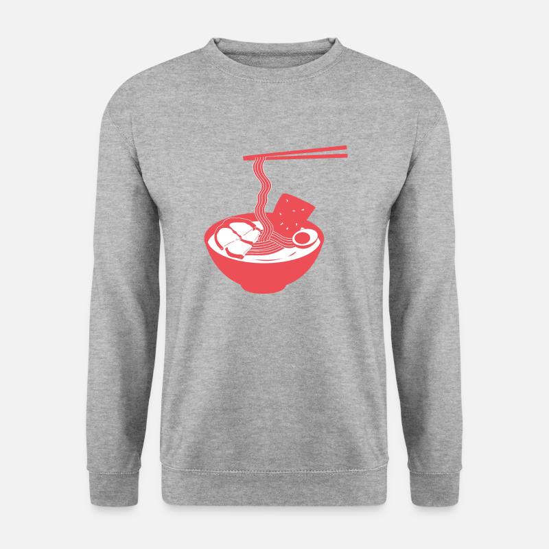Ramen essen - Unisex Pullover - Weißgrau meliert