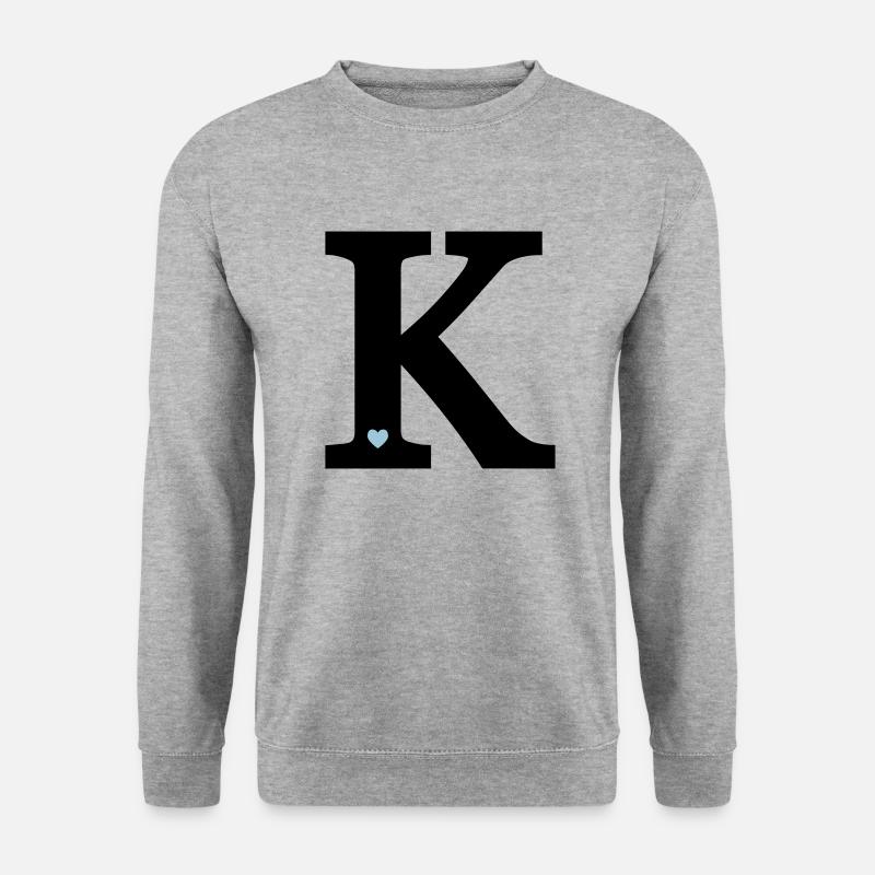 Lettre K initiale - Sweat-shirt Unisexe - gris chiné