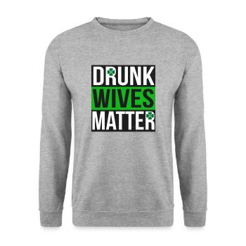 st patricks pour st. patricks day le shamroc irlandais - Sweat-shirt Unisexe - gris chiné - Devant - Alina (178cm) & Michal (187cm)