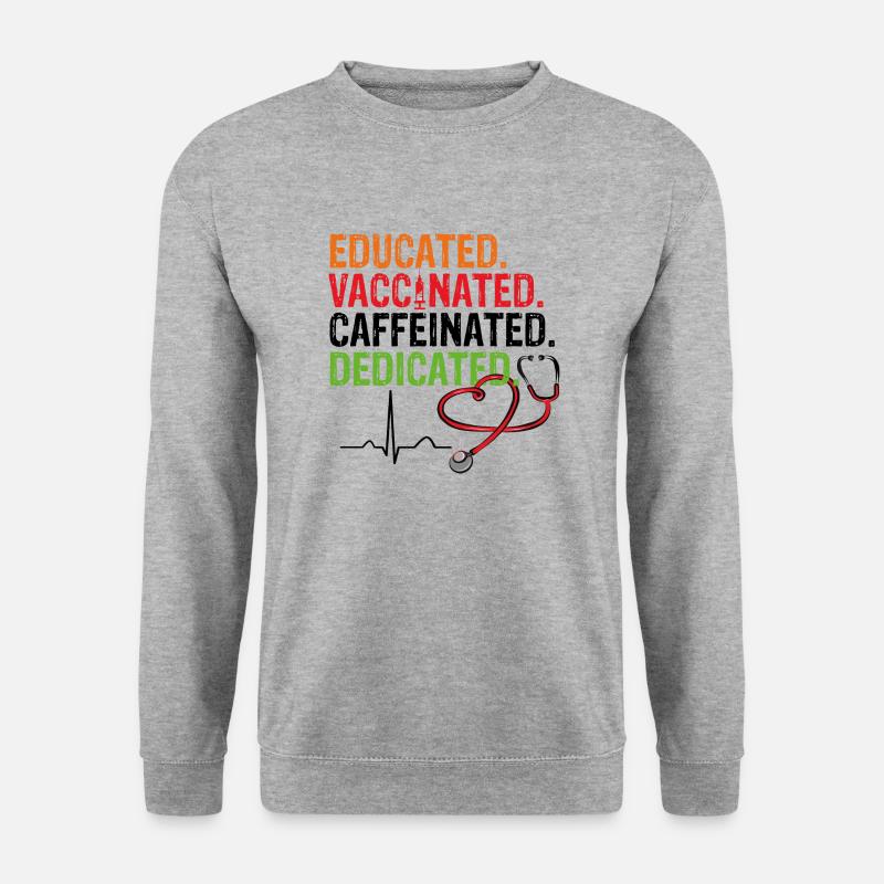 Educated Vaccinated Caffeinated Dedicated Vaccination - Unisex Sweatshirt - salt & pepper