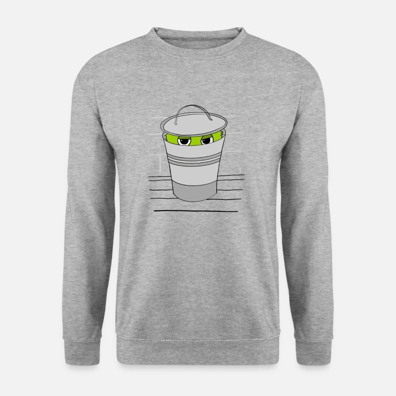 Eimer Monster - Unisex Pullover - Weißgrau meliert
