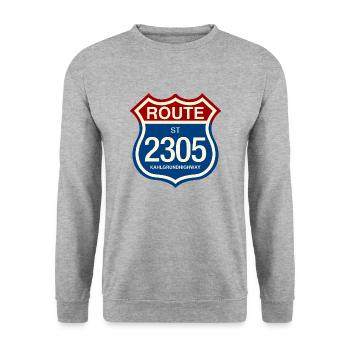 Fondant à blanc Route ST 2305 - Kahlgrund Highway Neu - Sweat-shirt Unisexe - gris chiné - Devant - Alina (178cm) & Michal (187cm)