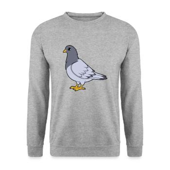 Taube - Unisex Pullover - Weißgrau meliert - Vorne - Alina (178cm) & Michal (187cm)