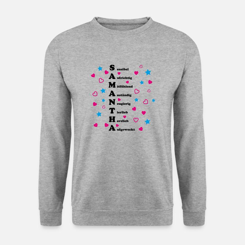 Samantha - Unisex Pullover - Weißgrau meliert