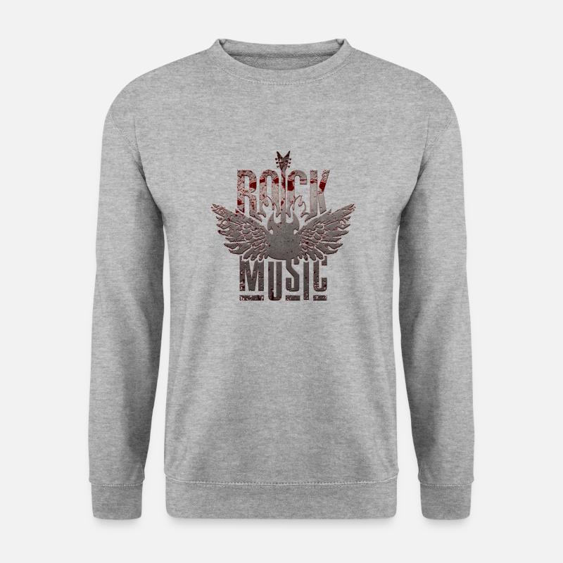 Rockmusik - Unisex Pullover - Weißgrau meliert
