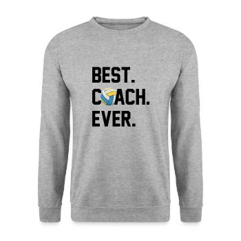 BESTER TRAINER VOLLEYBALL - Unisex Pullover - Weißgrau meliert - Vorne - Alina (178cm) & Michal (187cm)