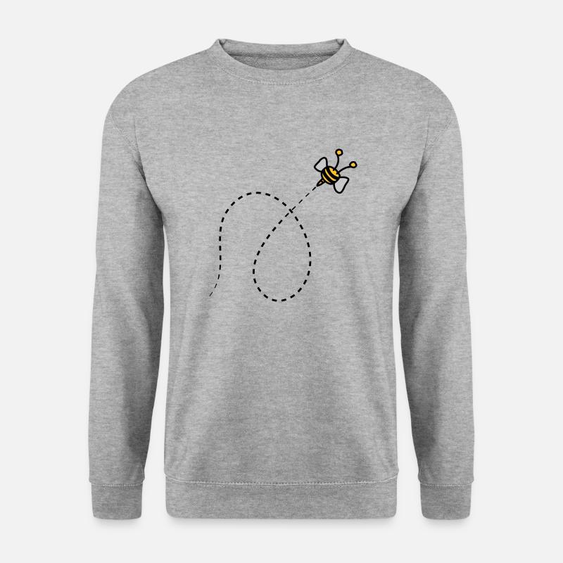 Dashed line bee - Unisex Sweatshirt - salt & pepper