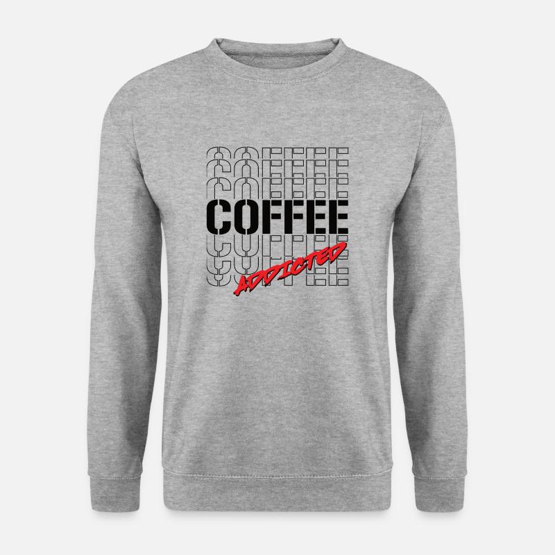 Coffee Addicted - Unisex Pullover - Weißgrau meliert
