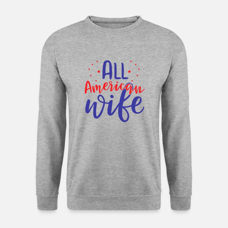 Alle amerikanischen Ehefrauen - Unisex Pullover - Weißgrau meliert