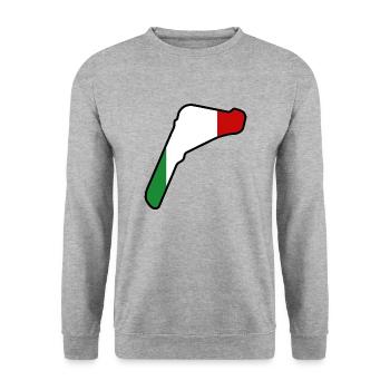 Italy Race Track with Flag - Unisex Sweatshirt - salt & pepper - Front - Alina (178cm) & Michal (187cm)