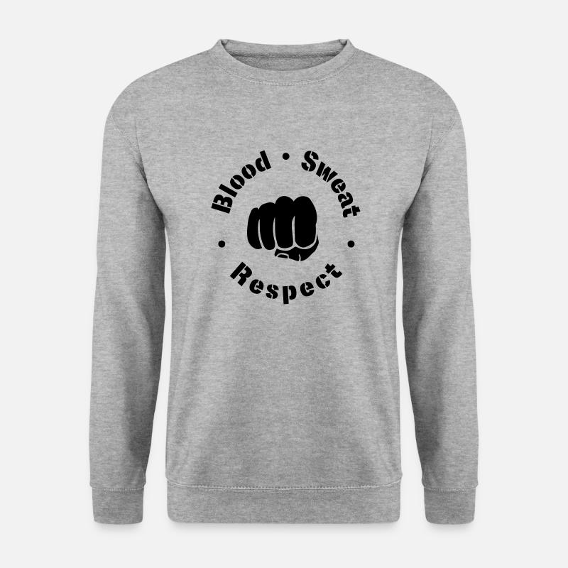 Blood Sweat Respect! - Unisex Pullover - Weißgrau meliert