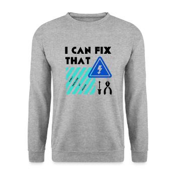 Fix That Electronic Worker Electrician Master - Sweat-shirt Unisexe - gris chiné - Devant - Alina (178cm) & Michal (187cm)