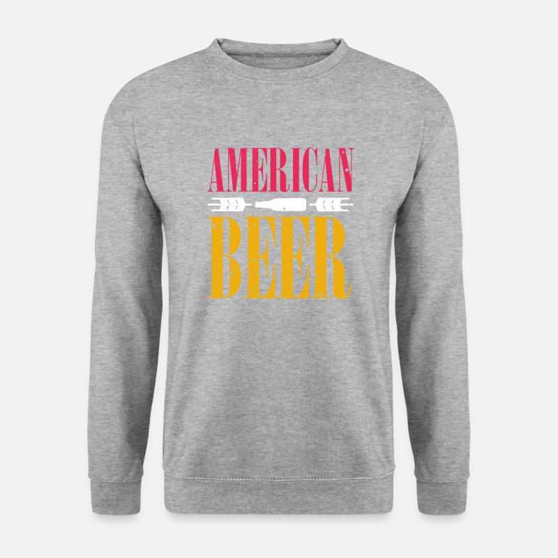 Amerikanisches Bier - Unisex Pullover - Weißgrau meliert