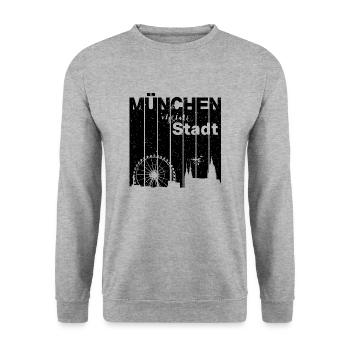 Munich - Ma ville - Sweat-shirt Unisexe - gris chiné - Devant - Alina (178cm) & Michal (187cm)