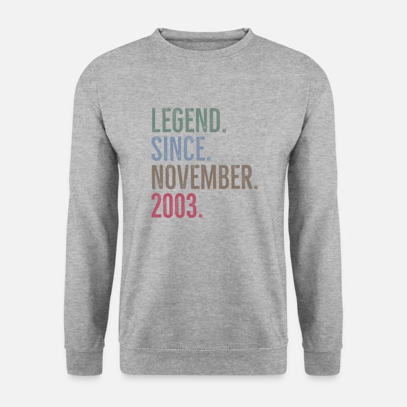 Legende seit November 2003 - Unisex Pullover - Weißgrau meliert