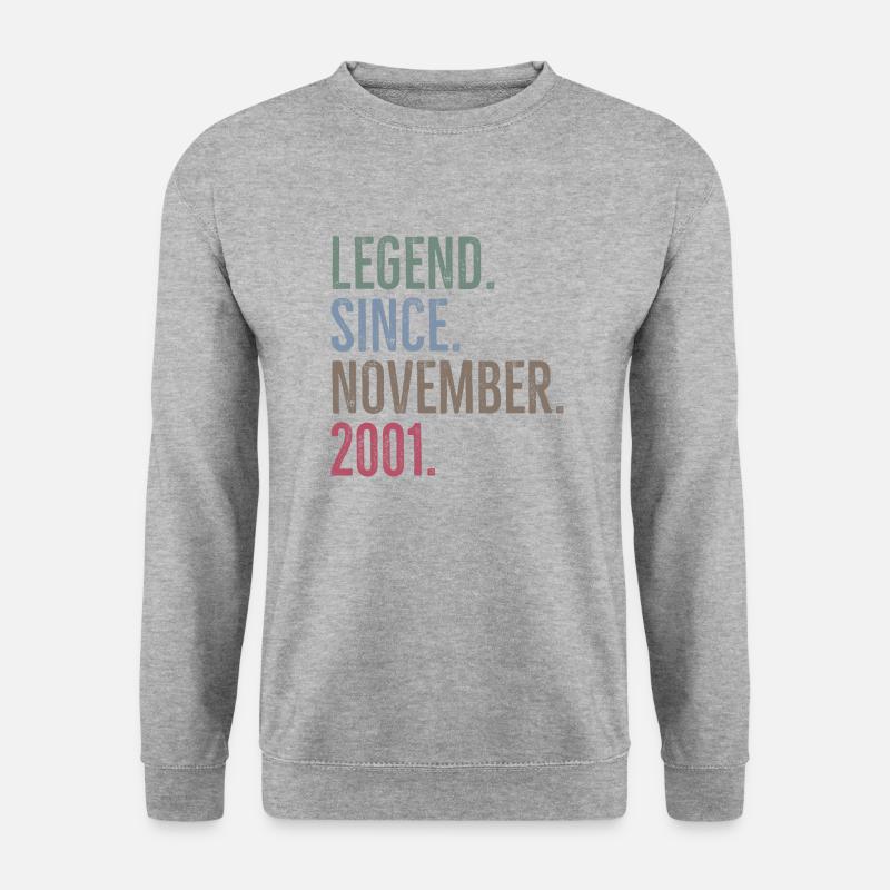 Legende seit November 2001 - Unisex Pullover - Weißgrau meliert