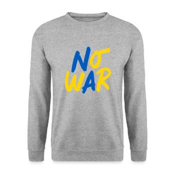 no war - Unisex Pullover - Weißgrau meliert - Vorne - Alina (178cm) & Michal (187cm)