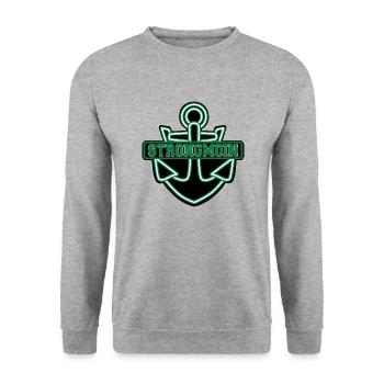 Strongmoin Irish Green - Unisex Pullover - Weißgrau meliert - Vorne - Alina (178cm) & Michal (187cm)