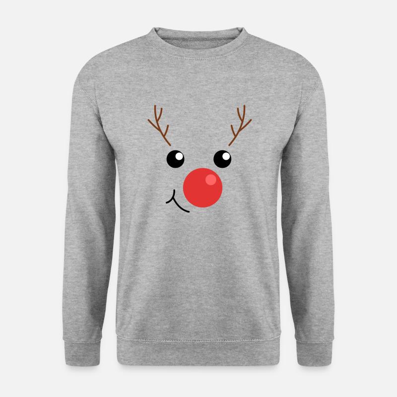 Rentier - Unisex Pullover - Weißgrau meliert
