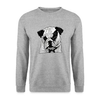 Bulldog French English Dog 4 - Unisex Sweatshirt - salt & pepper - Front - Alina (178cm) & Michal (187cm)