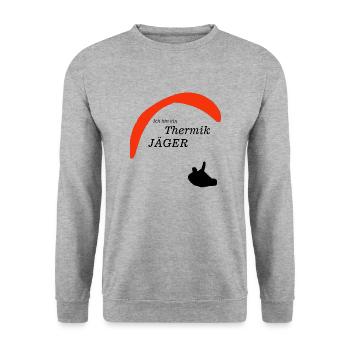 Gleitschirm Thermik - Unisex Pullover - Weißgrau meliert - Vorne - Alina (178cm) & Michal (187cm)