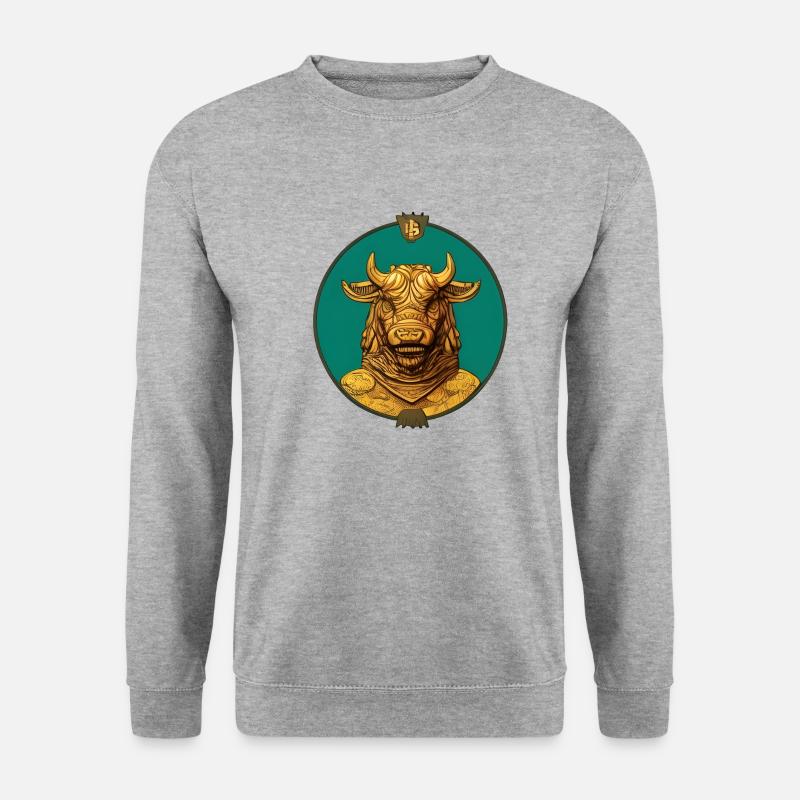 fantasy magic bull emblem - Unisex Pullover - Weißgrau meliert