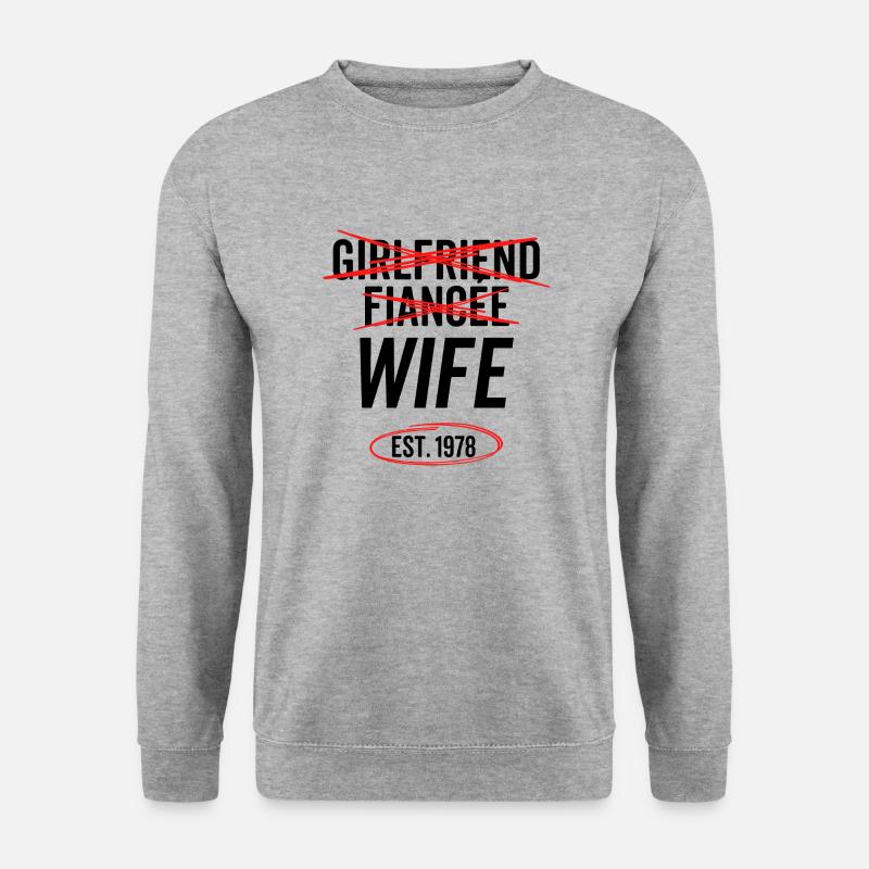 Freundin Verlobte Ehefrau Est 1978 - Unisex Pullover - Weißgrau meliert