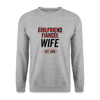 Girlfriend Fiancée Wife Est 2004 - Unisex Sweatshirt - salt & pepper - Front - Alina (178cm) & Michal (187cm)