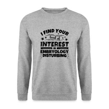 Embryologie lustiges Geschenk - Unisex Pullover - Weißgrau meliert - Vorne - Alina (178cm) & Michal (187cm)