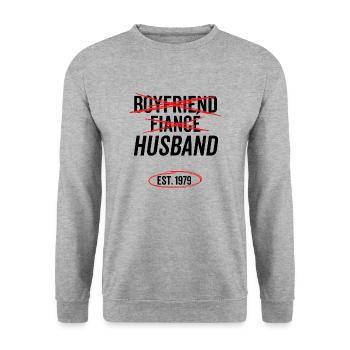 Copain fiancé mari est 1979 - Sweat-shirt Unisexe - gris chiné - Devant - Alina (178cm) & Michal (187cm)
