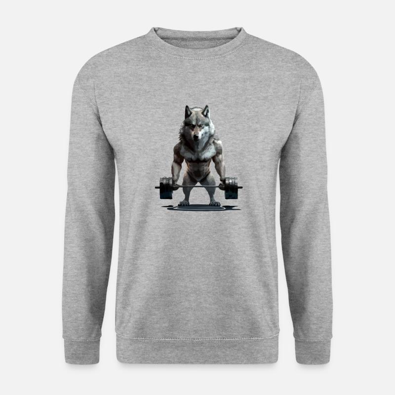 Der Wolf mit Veränderungen - Unisex Pullover - Weißgrau meliert