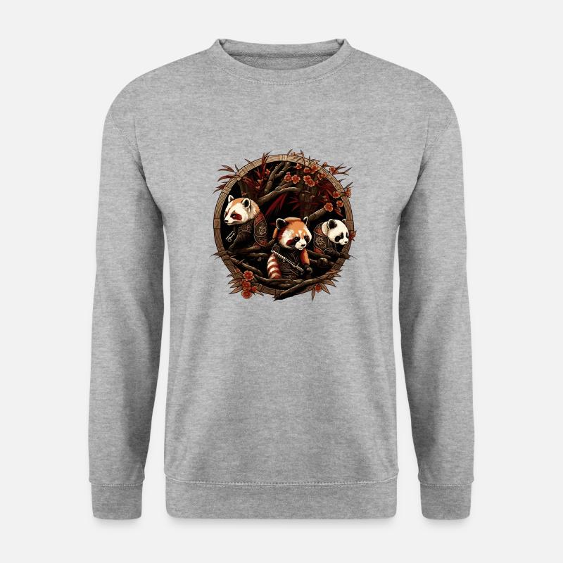 Roter Panda 4 - Unisex Pullover - Weißgrau meliert