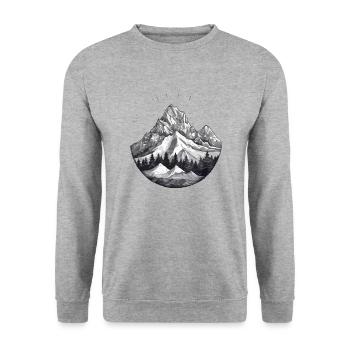 The mountain - Unisex Sweatshirt - salt & pepper - Front - Alina (178cm) & Michal (187cm)