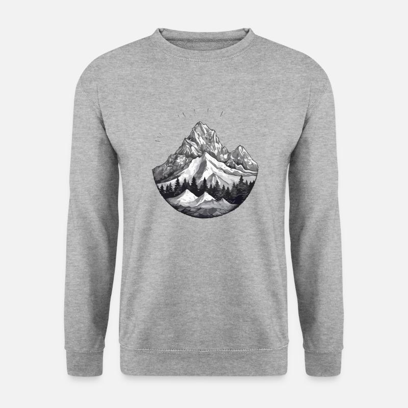 Der Berg - Unisex Pullover - Weißgrau meliert