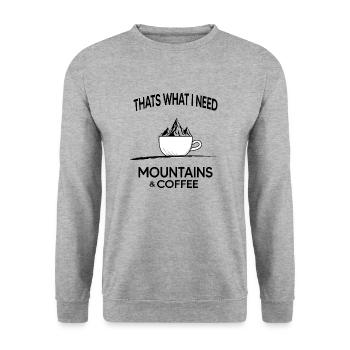 Alpine Mountains & Coffee Mountain Goat Mountain Hike - Unisex Sweatshirt - salt & pepper - Front - Alina (178cm) & Michal (187cm)