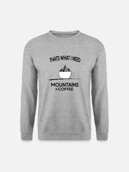 Alpin Berge & Kaffee Bergziege Bergwanderung - Unisex Pullover - Weißgrau meliert